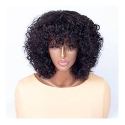 The Curly Bob Wig is a stylish and modern hairstyle designed for women who want a natural and fashionable look. This wig feature